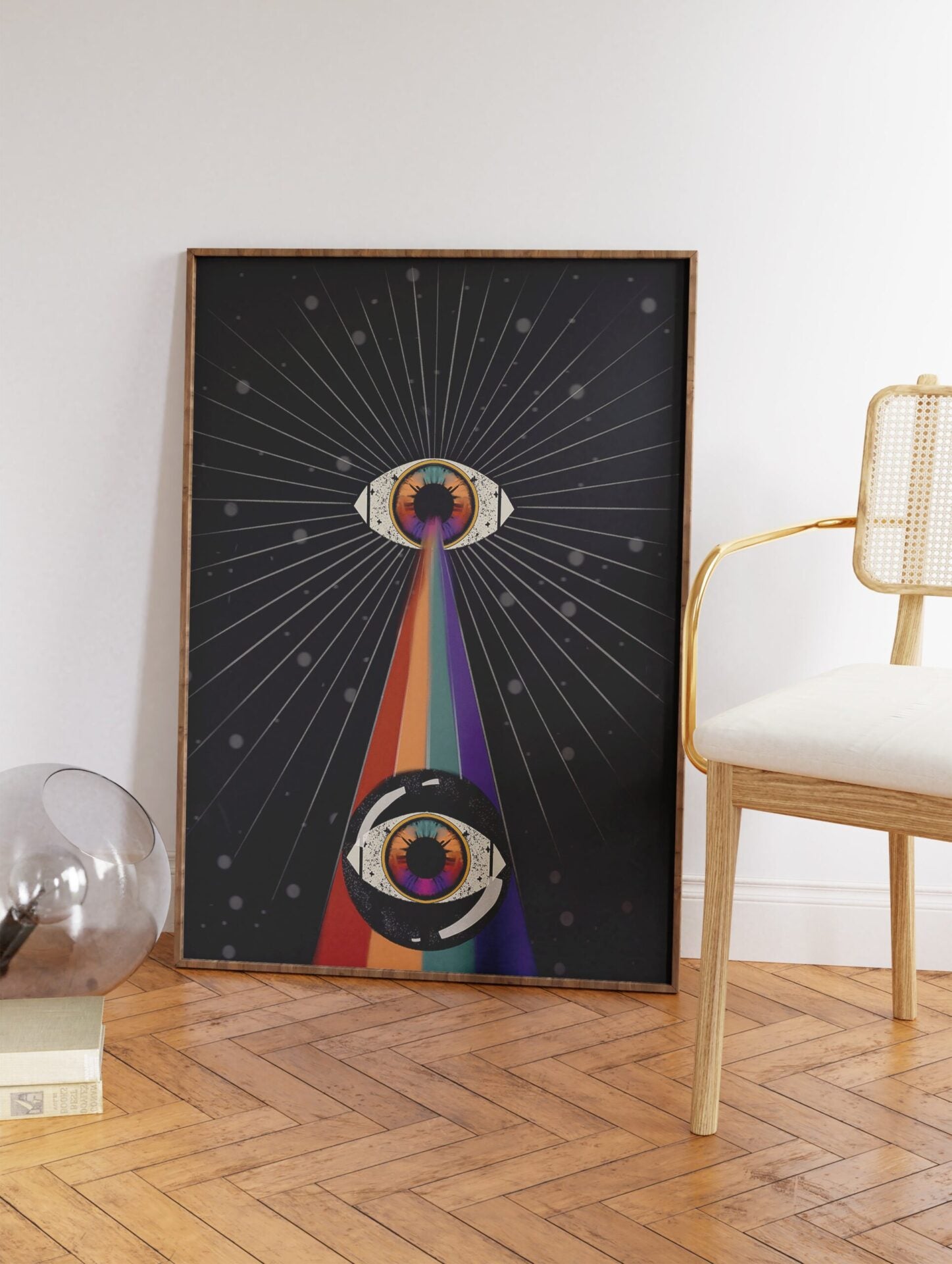 Psychedelic Eyes Poster, Psychedelic Rainbow Eyes Print