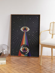 Psychedelic Eyes Poster, Psychedelic Rainbow Eyes Print