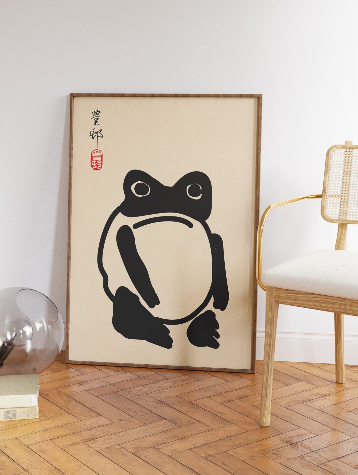 Japanese Minimal Frog Poster, Japanese Frog Print