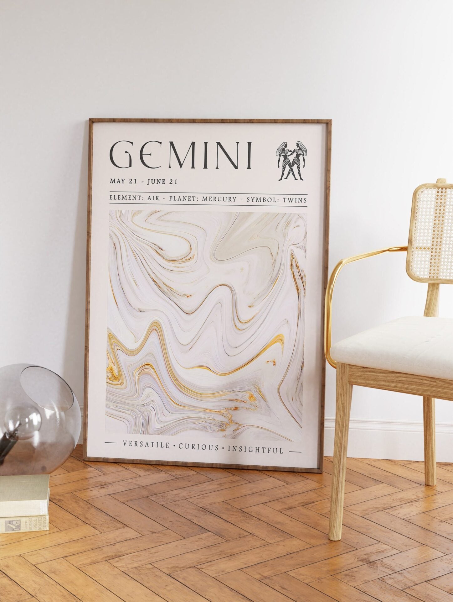 Zodiac Star Sign Poster, Gemini Zodiac Print