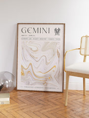 Zodiac Star Sign Poster, Gemini Zodiac Print