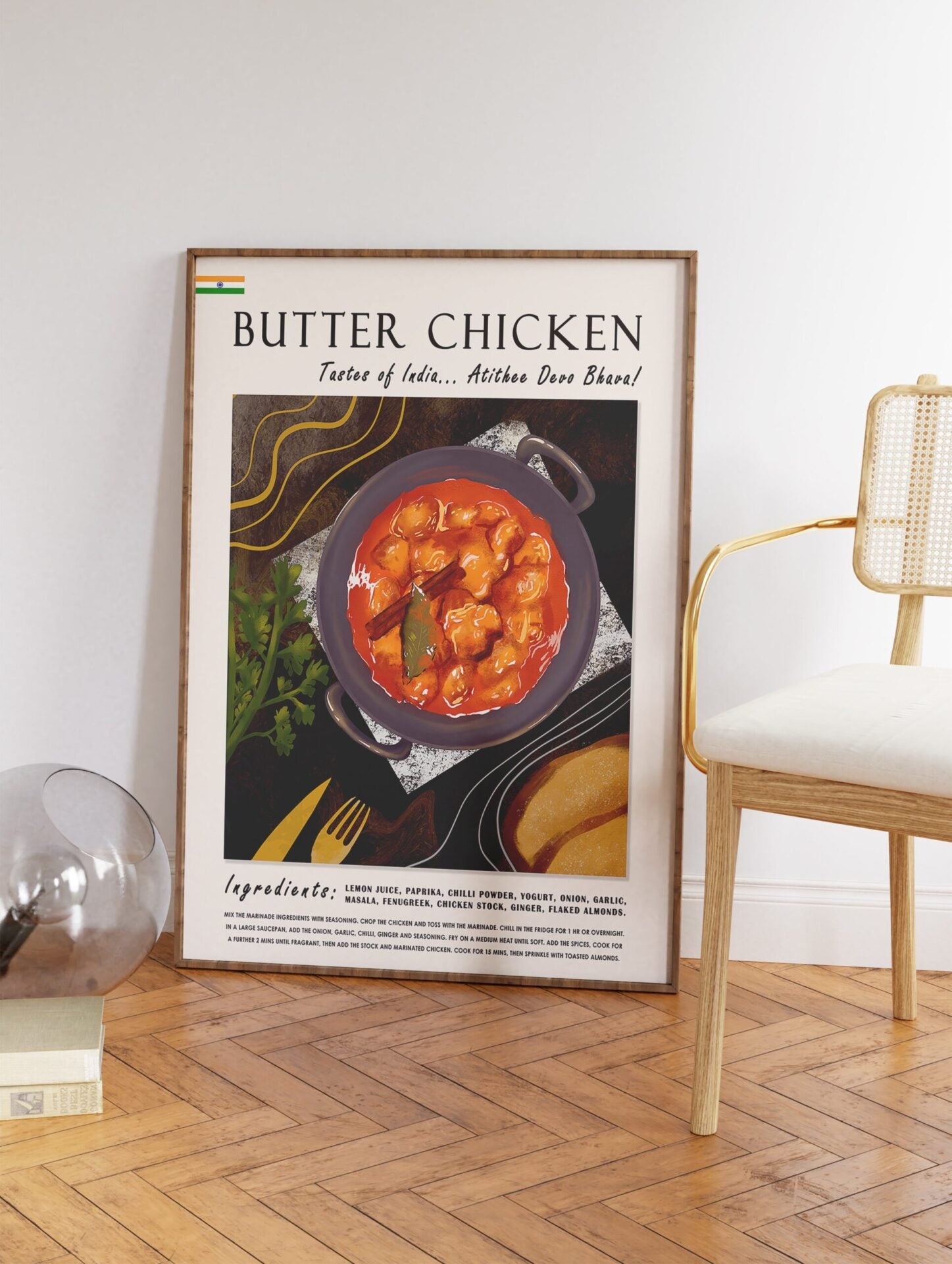 Chicken Curry Poster, Butter Chicken Print