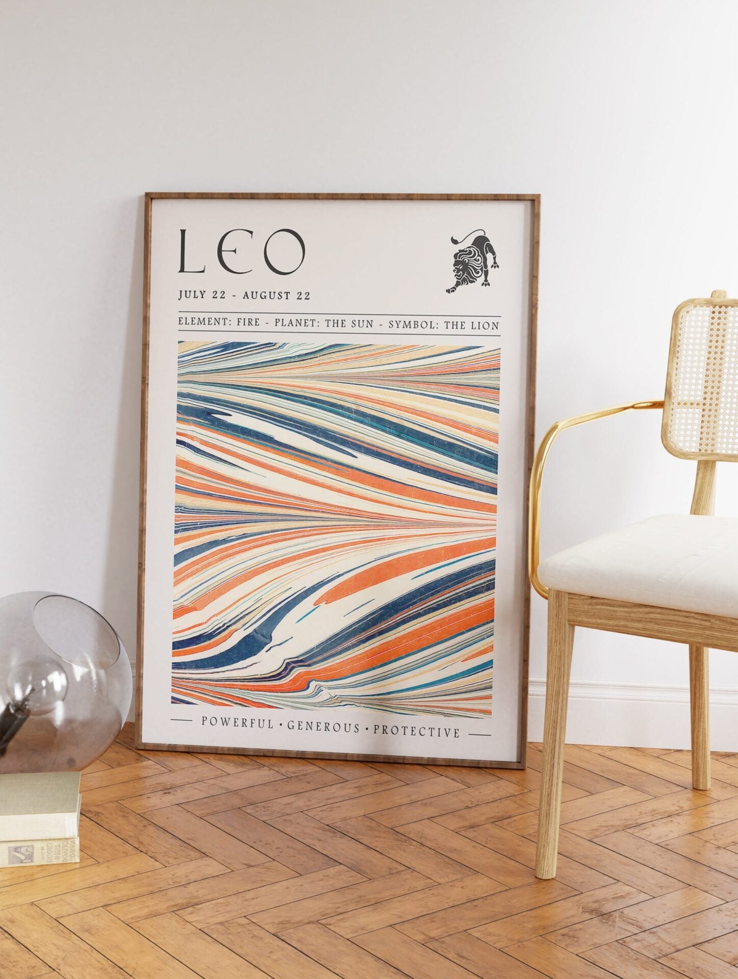 Leo Zodiac Star Sign Poster, Leo Star Sign Print