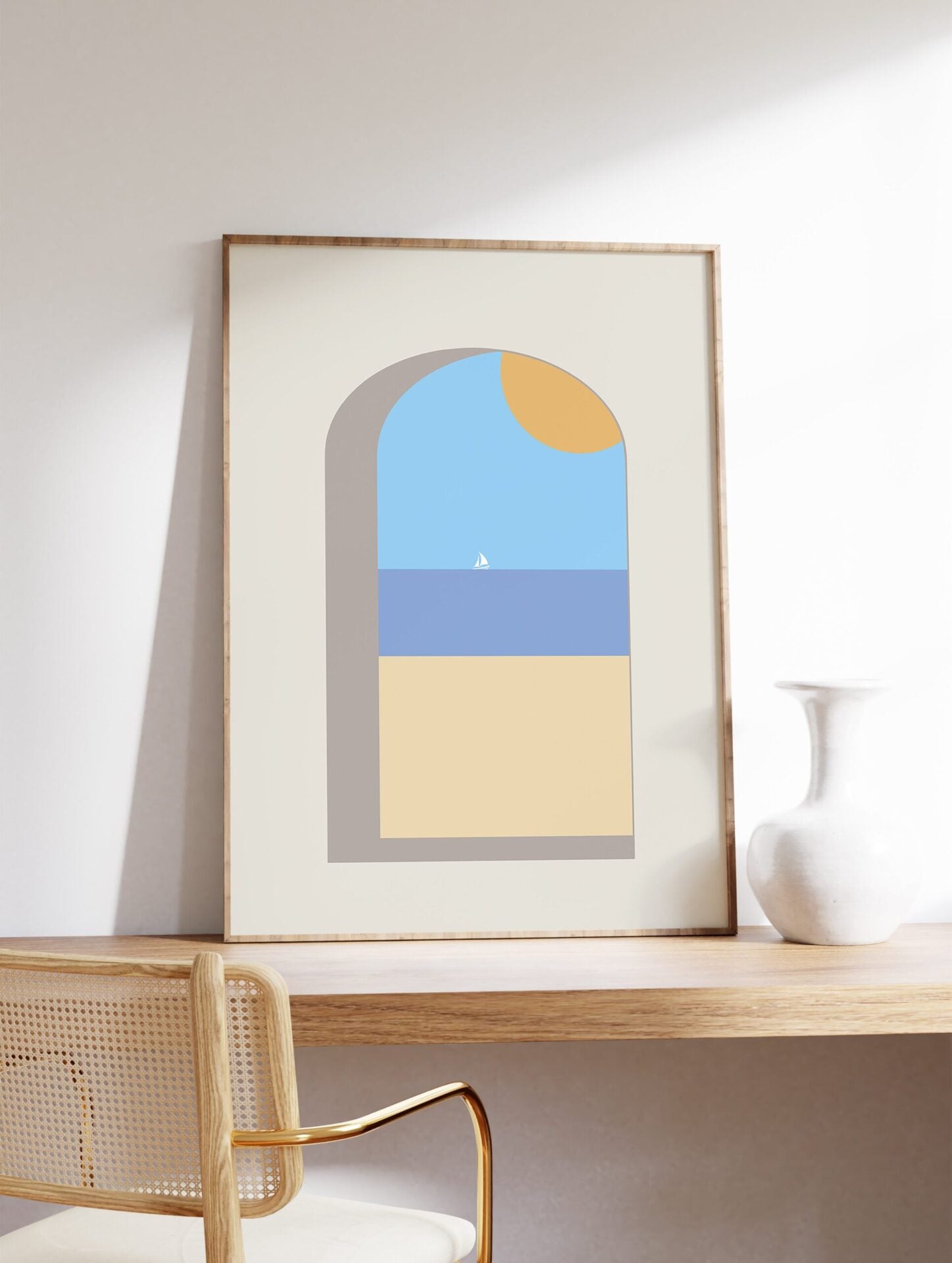 Minimalist Sailing Boat Poster, Seaview Print