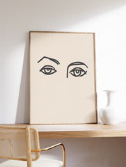 Minimalist Eyes Poster, Minimalist Line Art Print