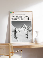 Skiing Adventure Poster, Skiing Print