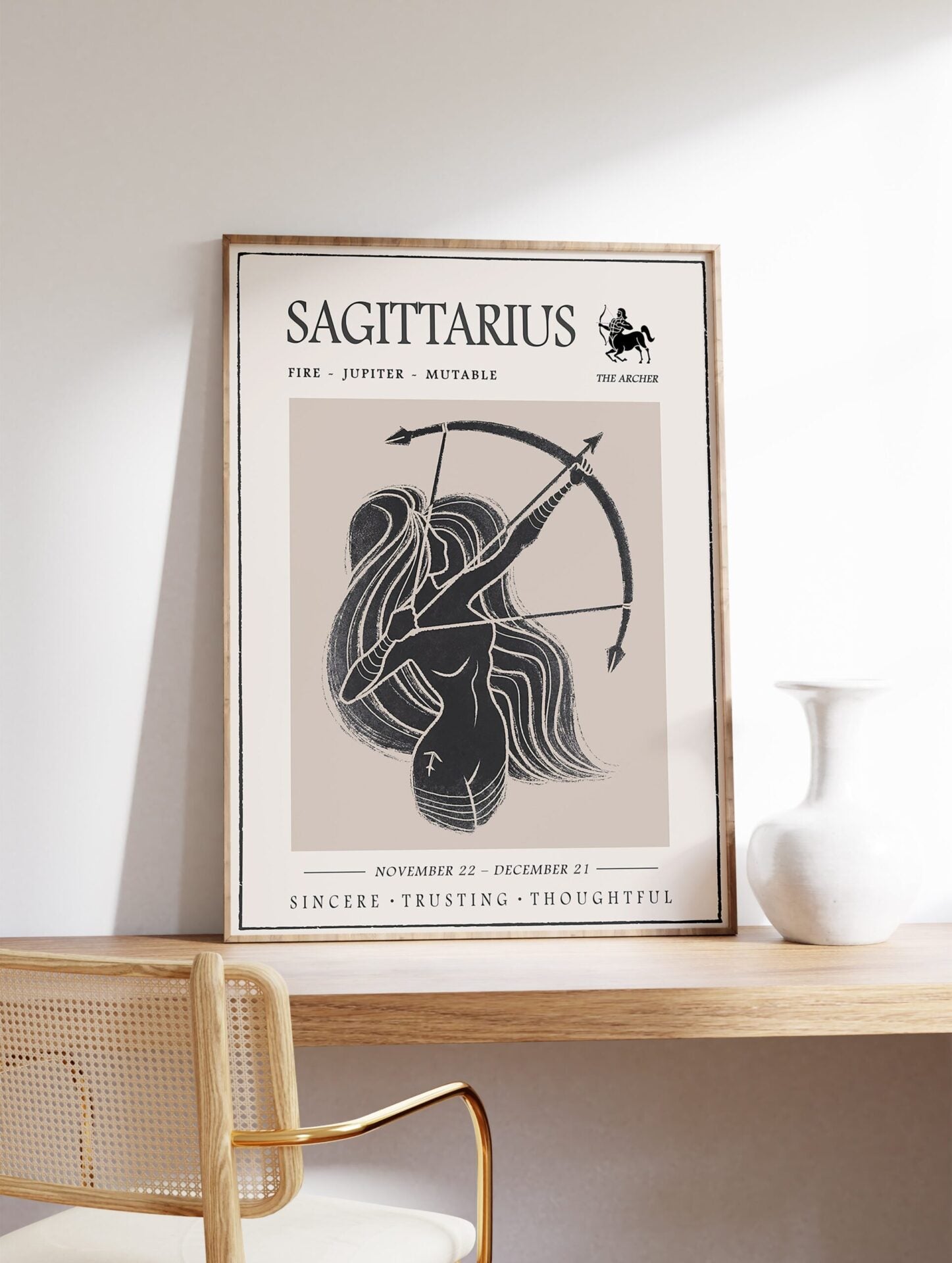 Sagittarius Zodiac Star Sign Poster, Sagittarius Print