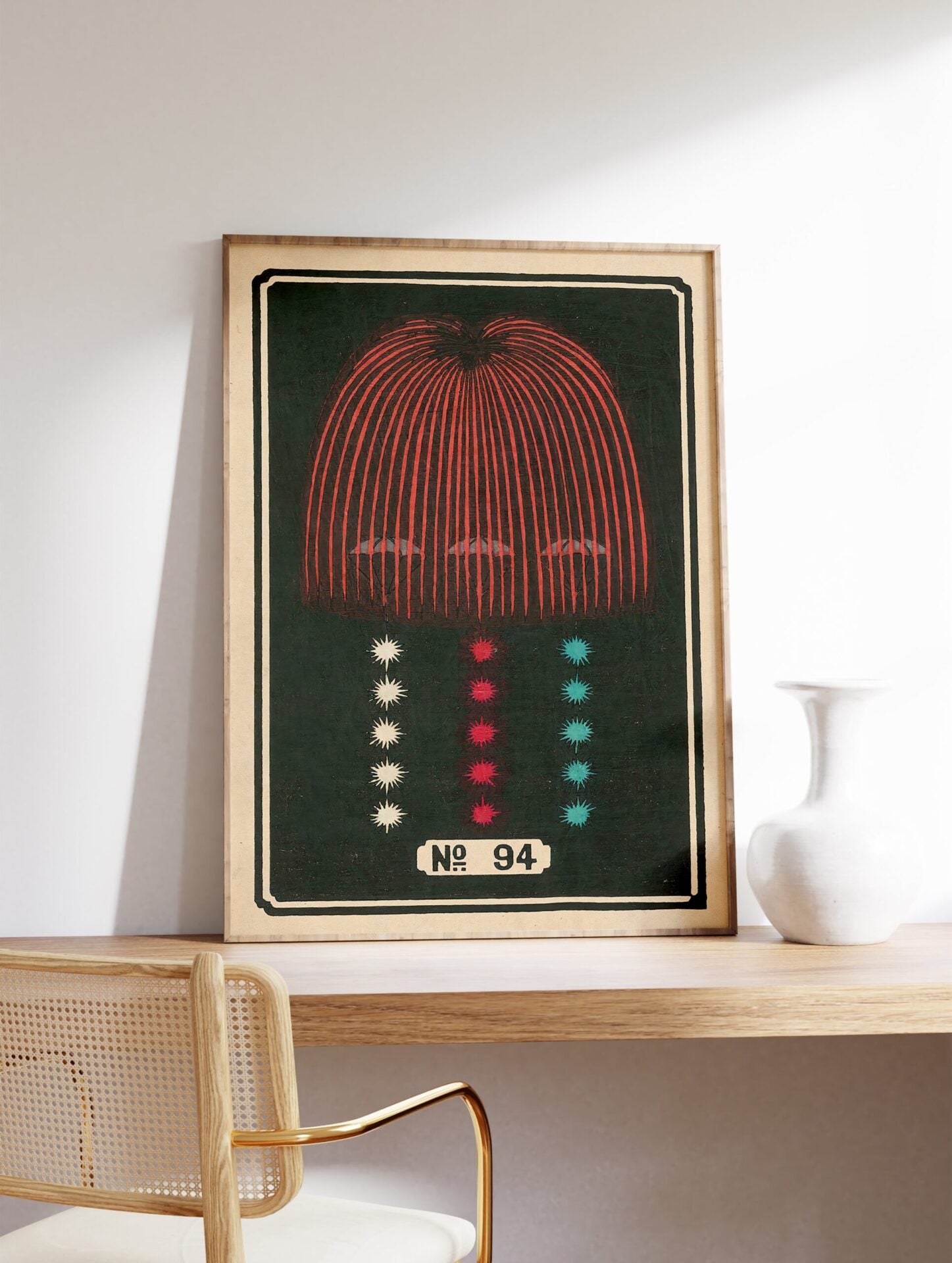 Japanese Firework Poster, Japanese Lantern Print