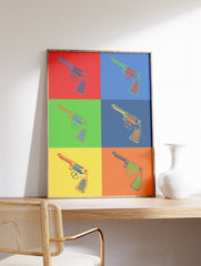 Pop Art Gun Poster, Modern Gun Print