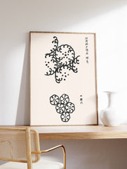 Japanese Floral Woodblock Pattern Poster by Taguchi Tomoki