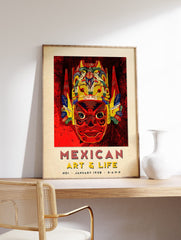 Mexican Mask Poster, Traditional Mexican Print