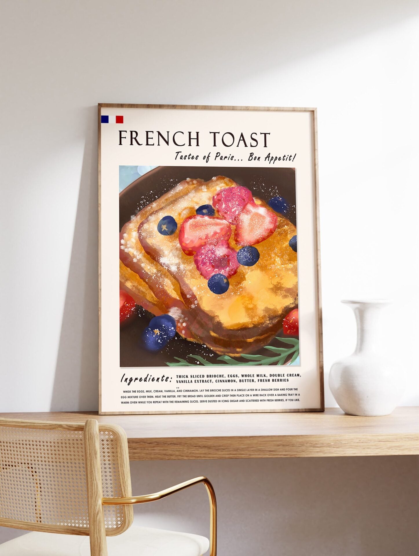 French Toast Food Poster, French Food Print