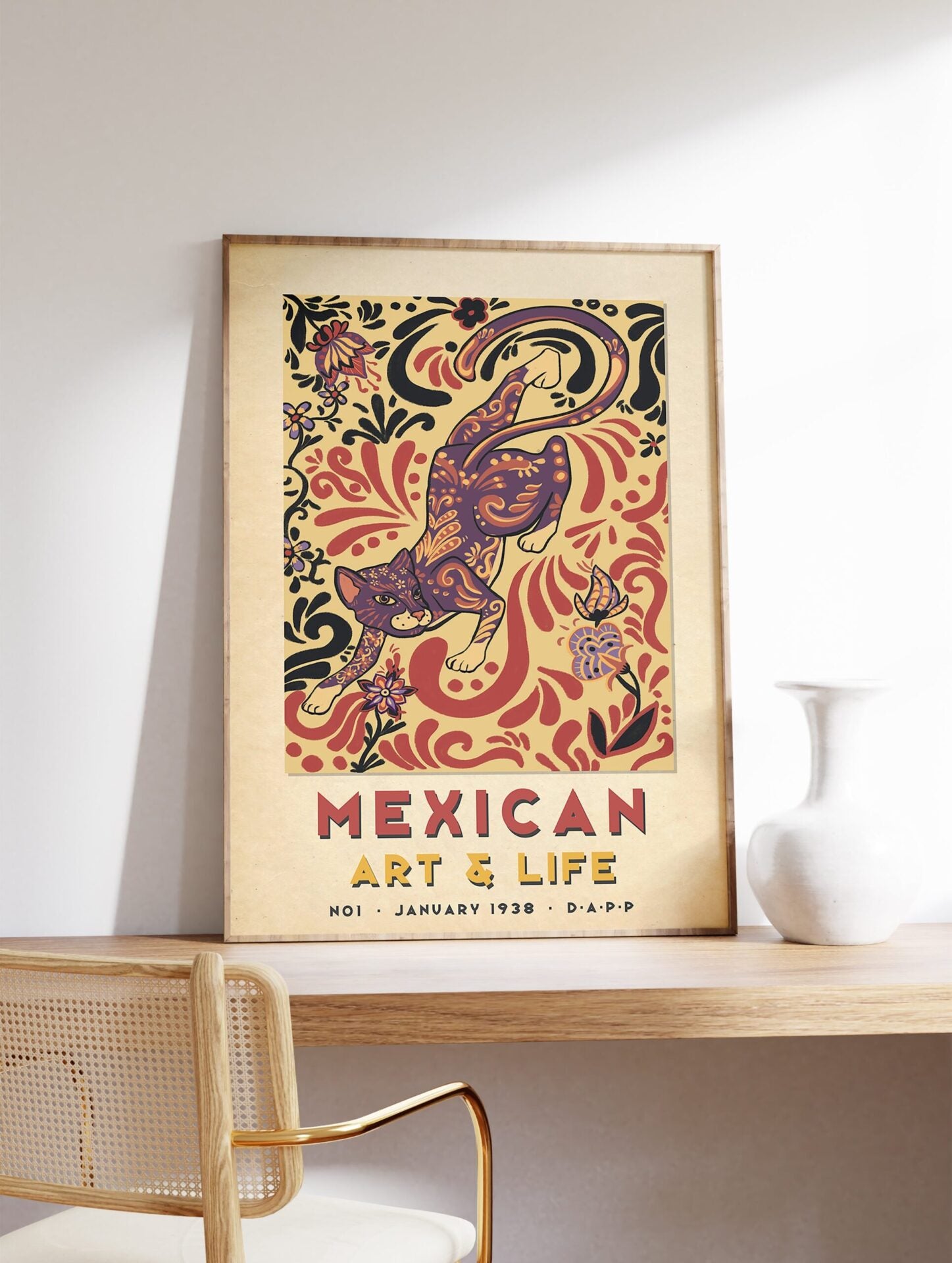 Mexican Cat Poster, Mexican Print