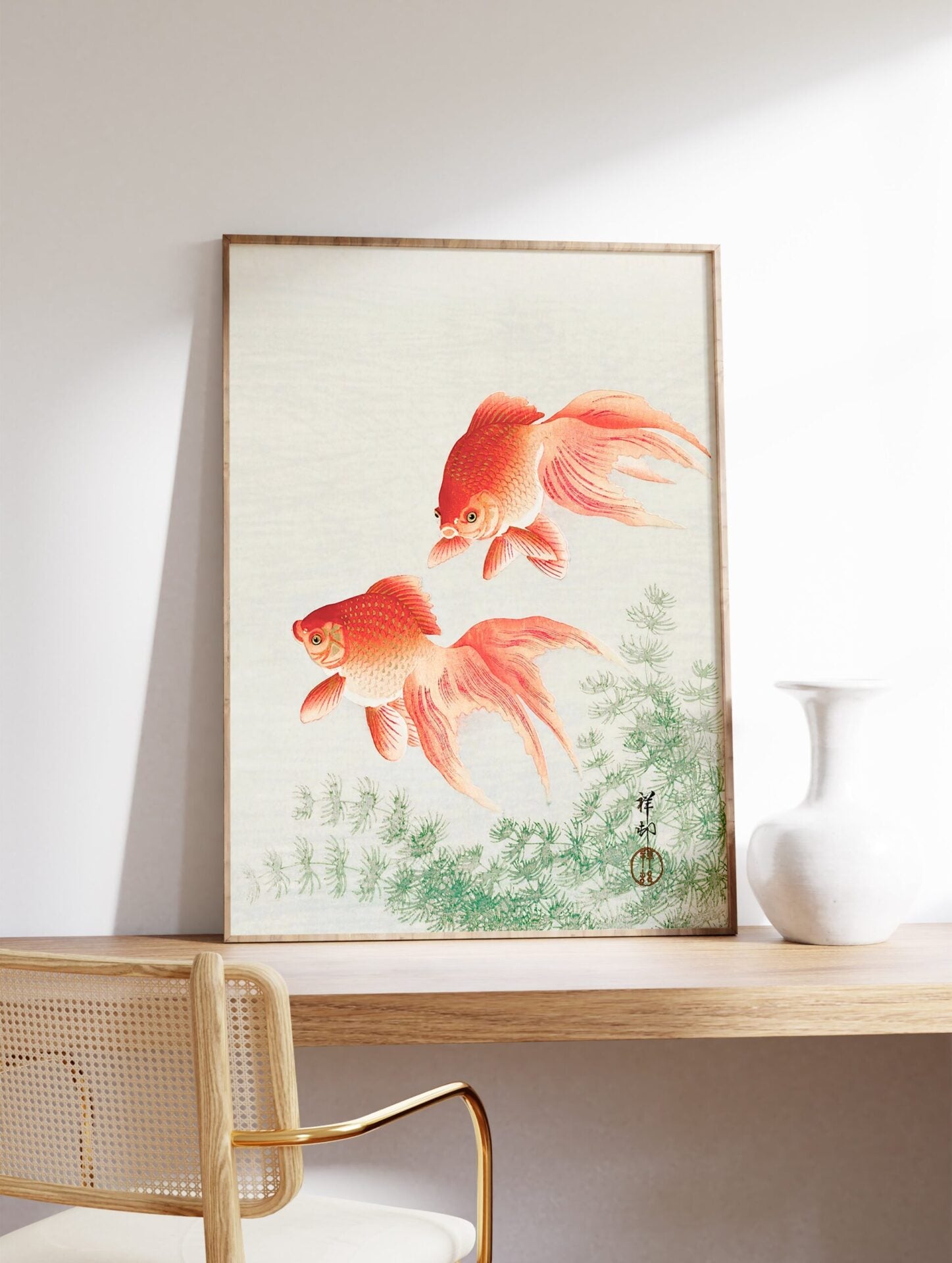 Japanese Fish Poster, Japanese Goldfish Print