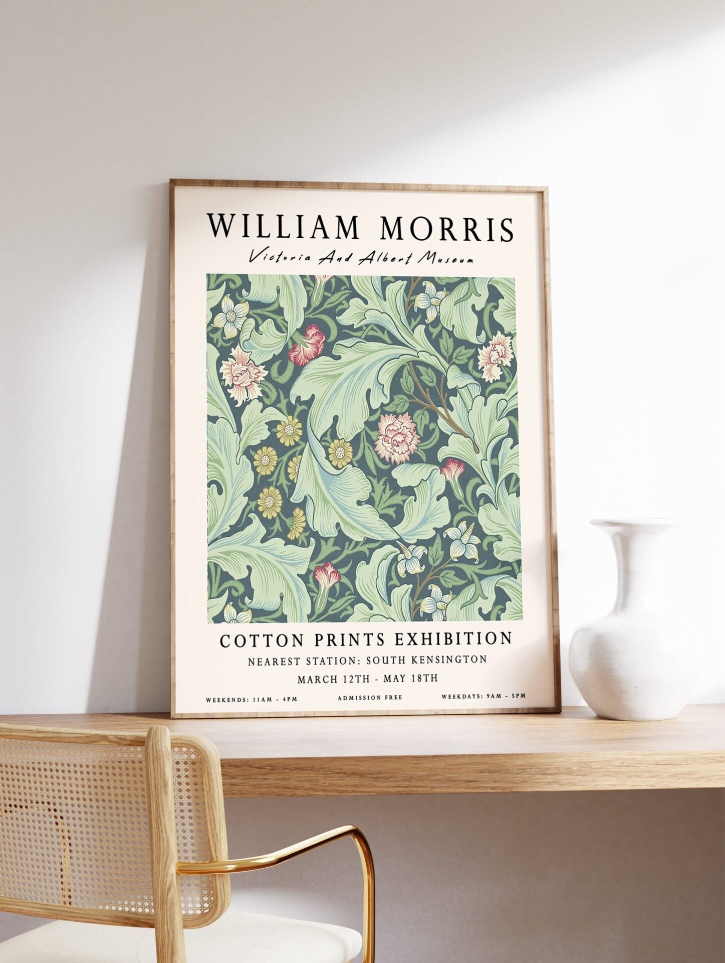 William Morris Poster, Green Botanical Print