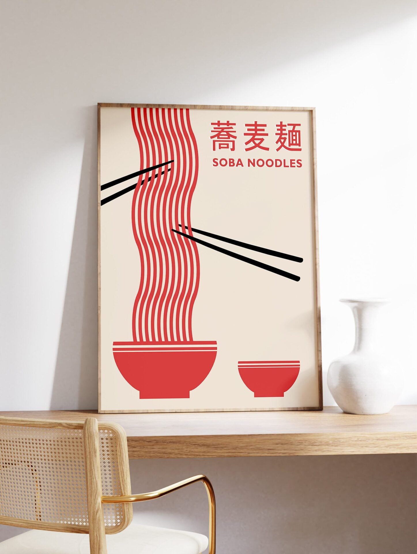 Japanese Noodles Poster, Japanese Food Print