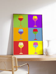 Wine Glass Poster, Pop Art Wine Glass Print