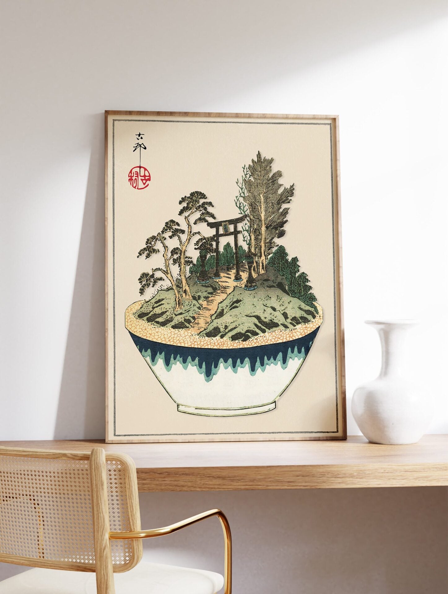 Japanese Bonsai Tree Poster, Vintage Japanese Print