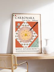 Carbonara Poster, Italian Food Print