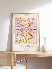 Psychedelic Spiritual Poster, Psychedelic Sun and Moon Print