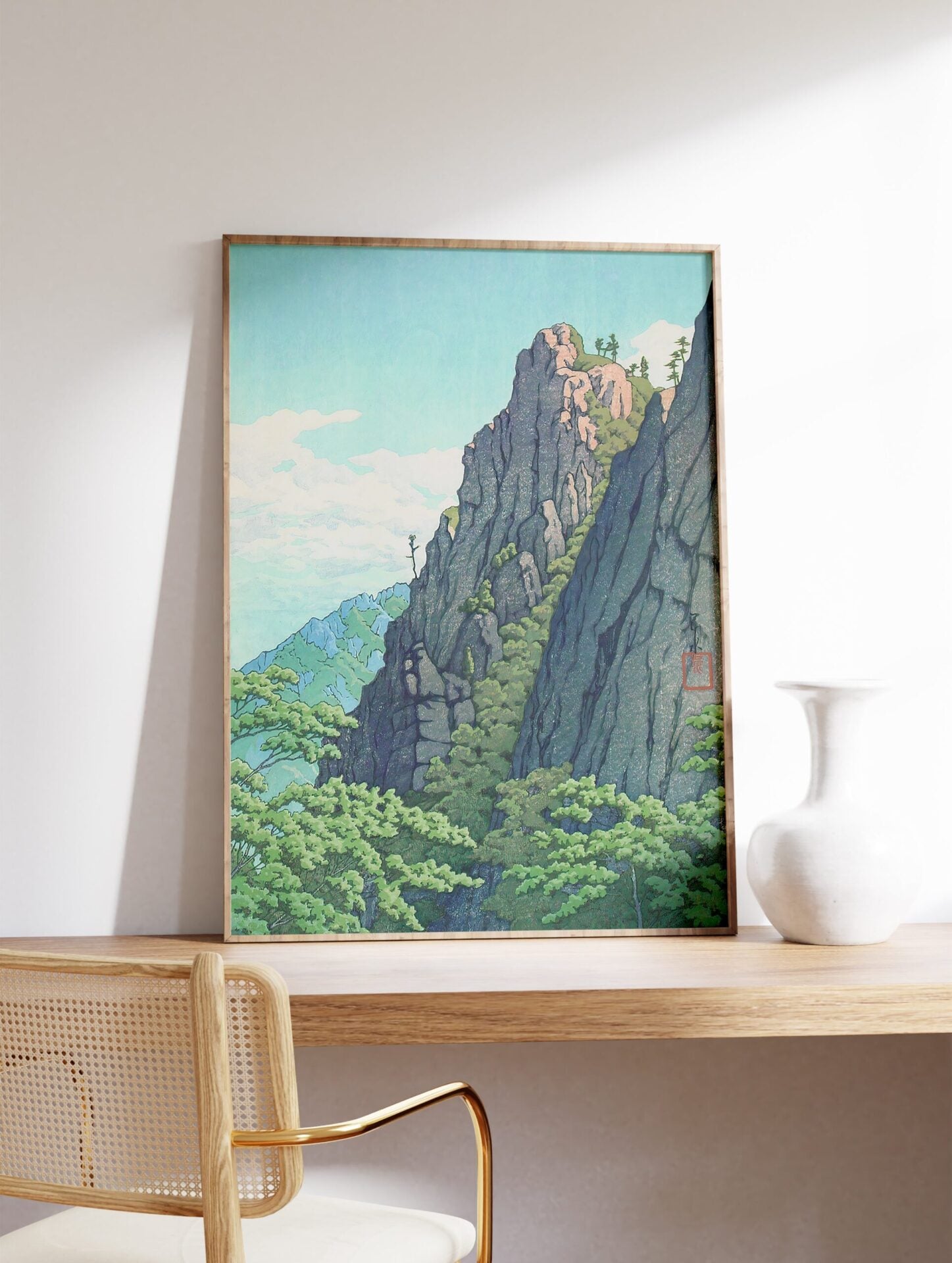 Samburam Rock, Kumgang Mountain Poster by Kawase Hasui, Kawase Hasui Print