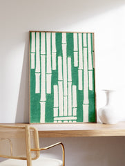 Japanese Green Bamboo Poster, Japanese Print