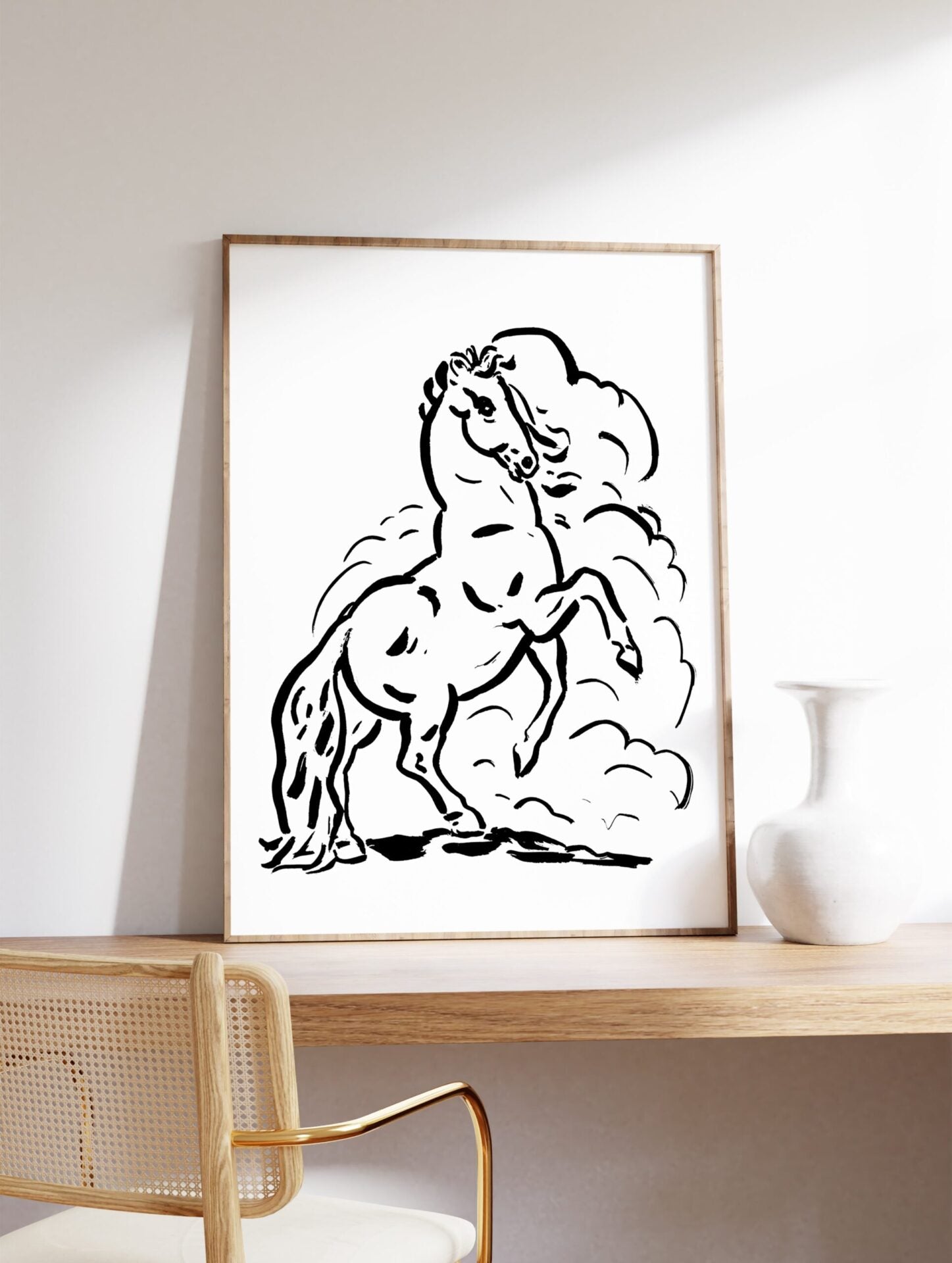 Horse Line Art Poster, Horse Print