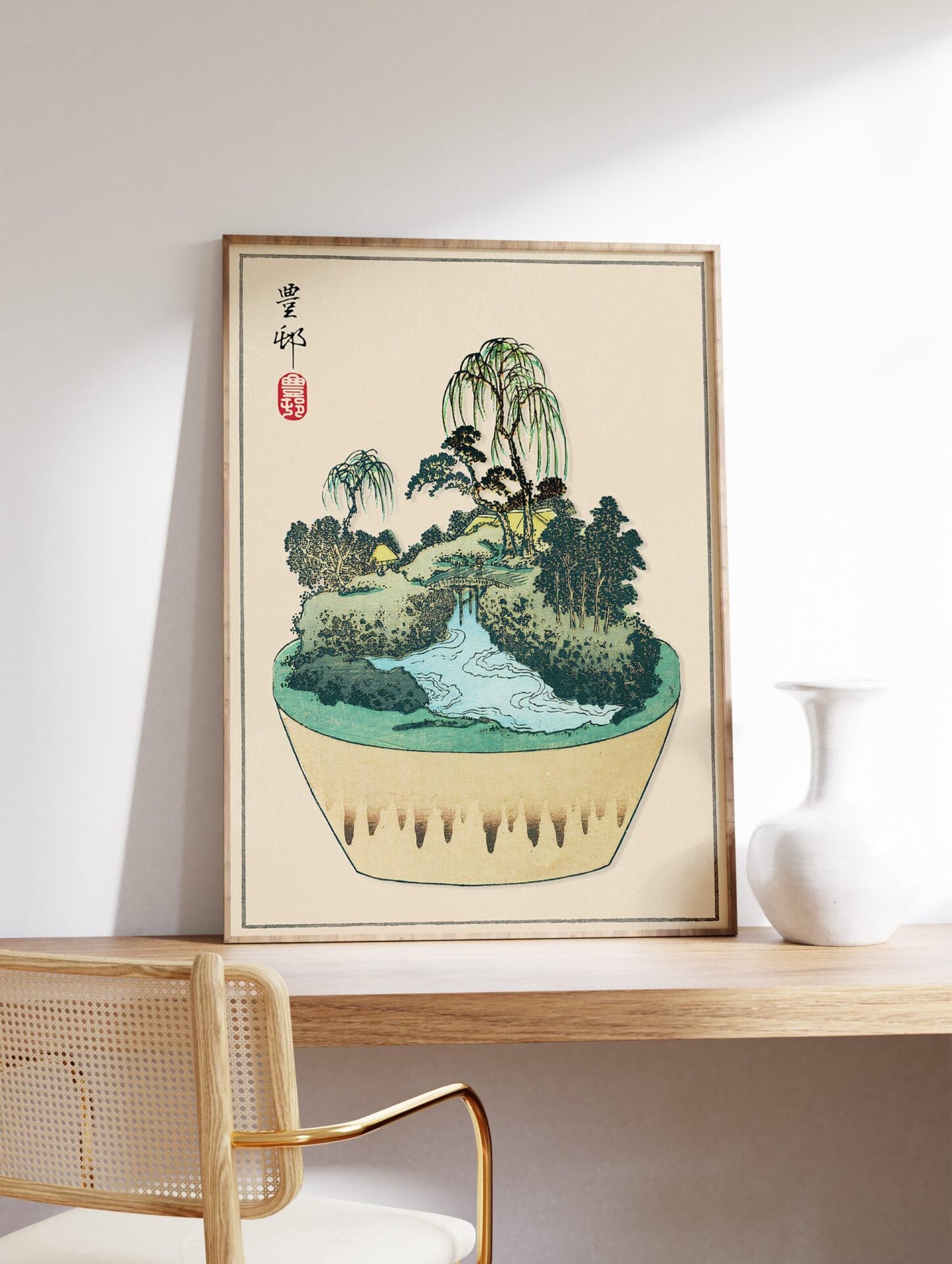 Japanese Bonsai Tree Poster, Vintage Japanese Print