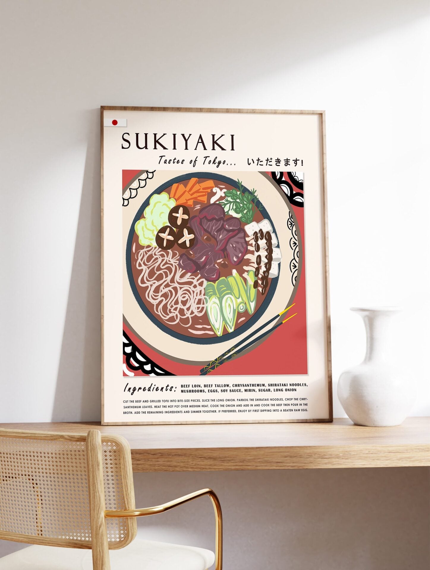 Sukiyaki Japanese Food Poster, Japanese Food Print