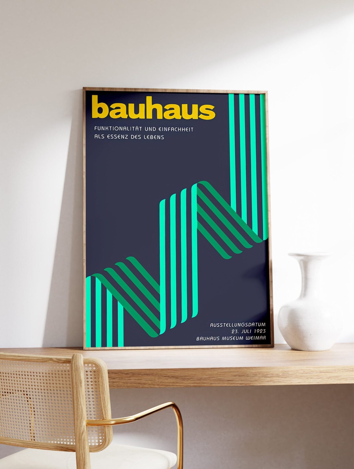 Green Bauhaus Poster, Retro Bauhaus Print