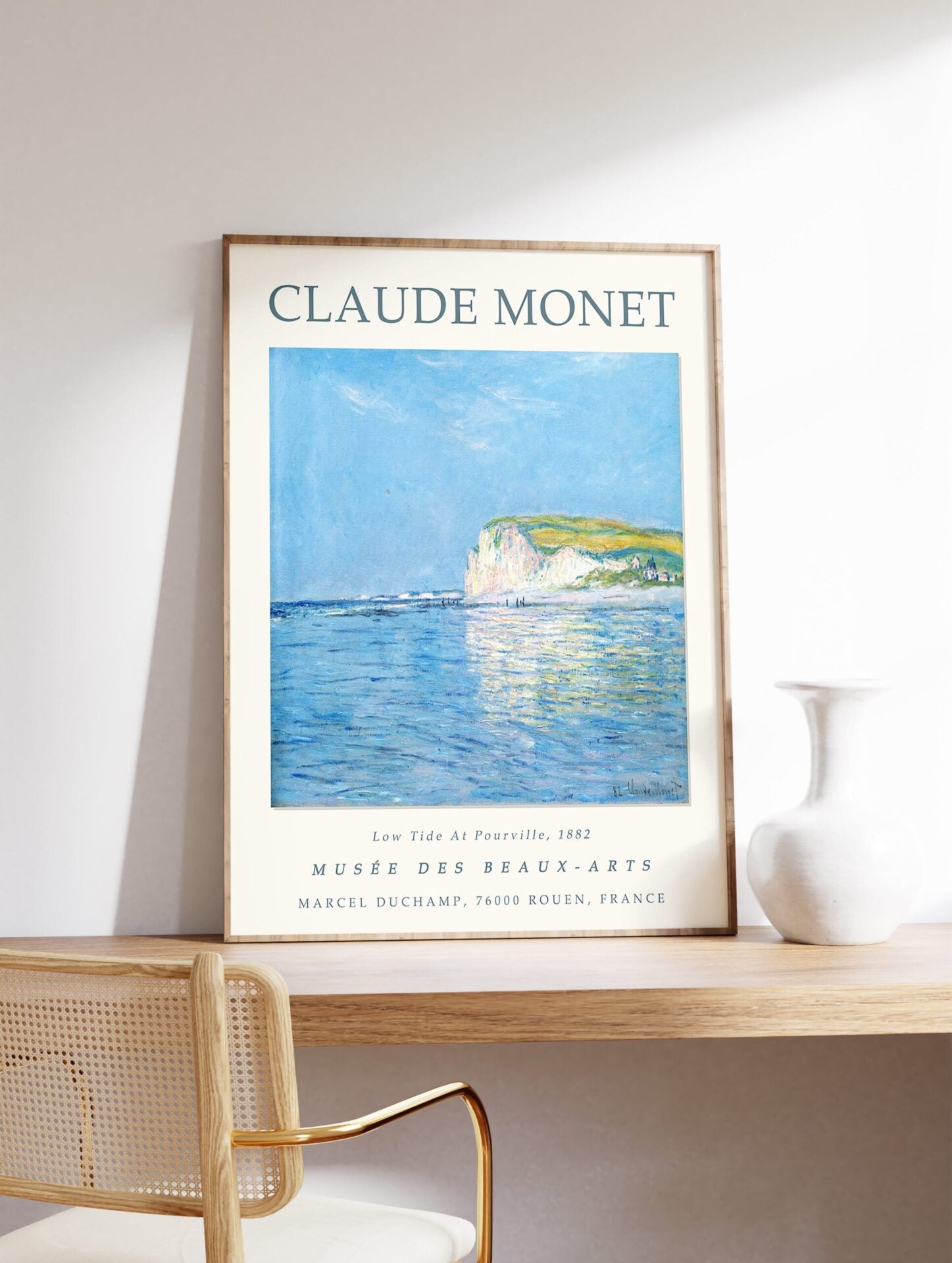 Low Tide At Pourville Poster by Claude Monet, Claude Monet Print