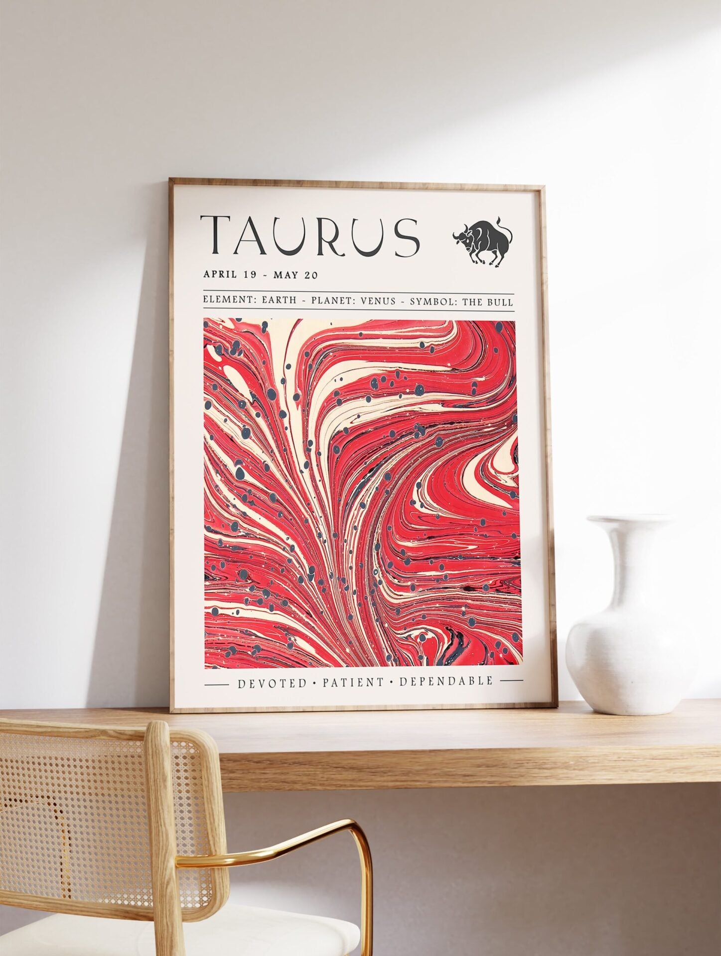 Taurus Zodiac Poster, Taurus Zodiac Star Sign Print