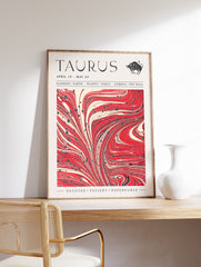 Taurus Zodiac Poster, Taurus Zodiac Star Sign Print