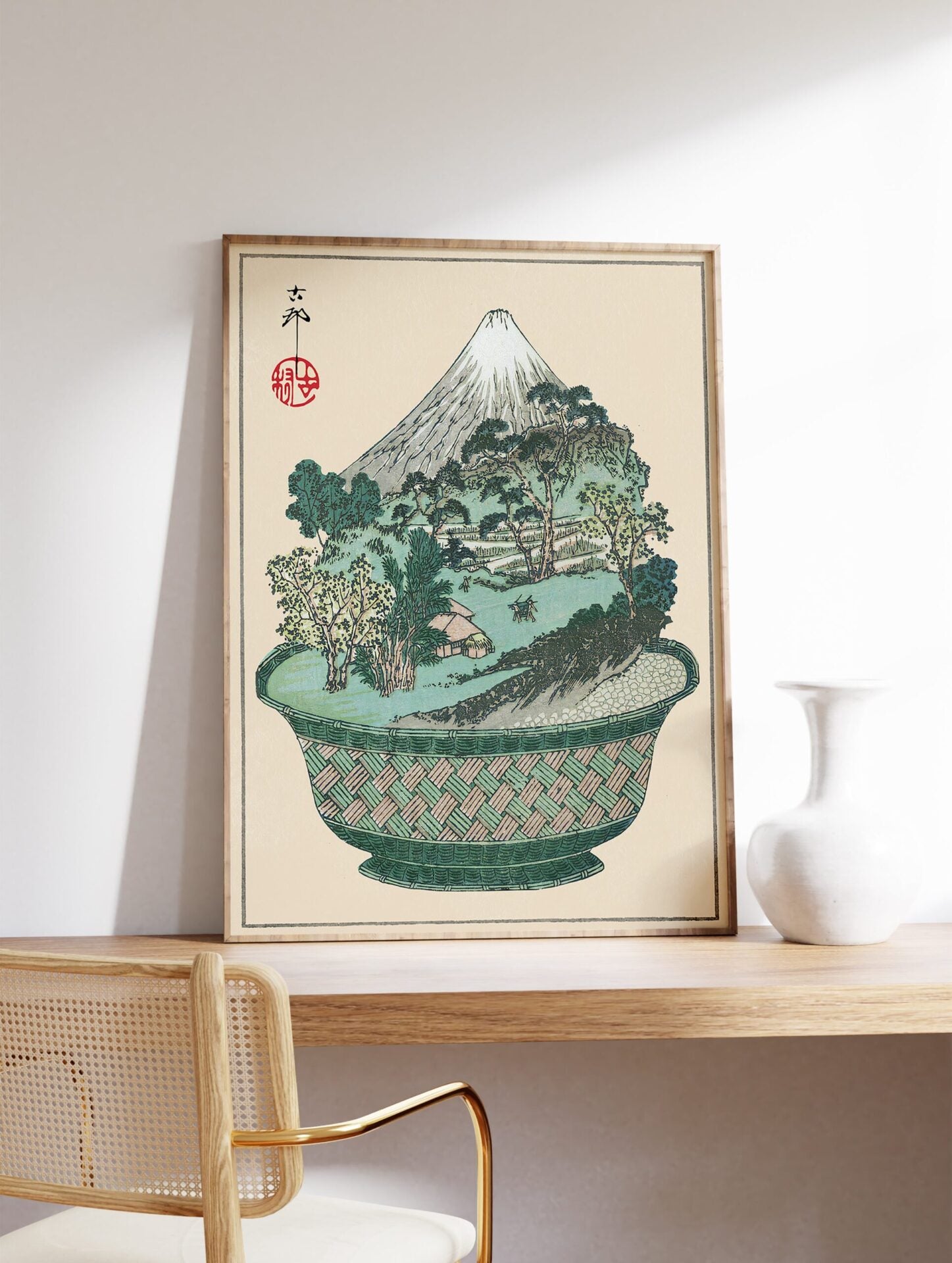 Japanese Bonsai Tree Poster, Vintage Japanese Print