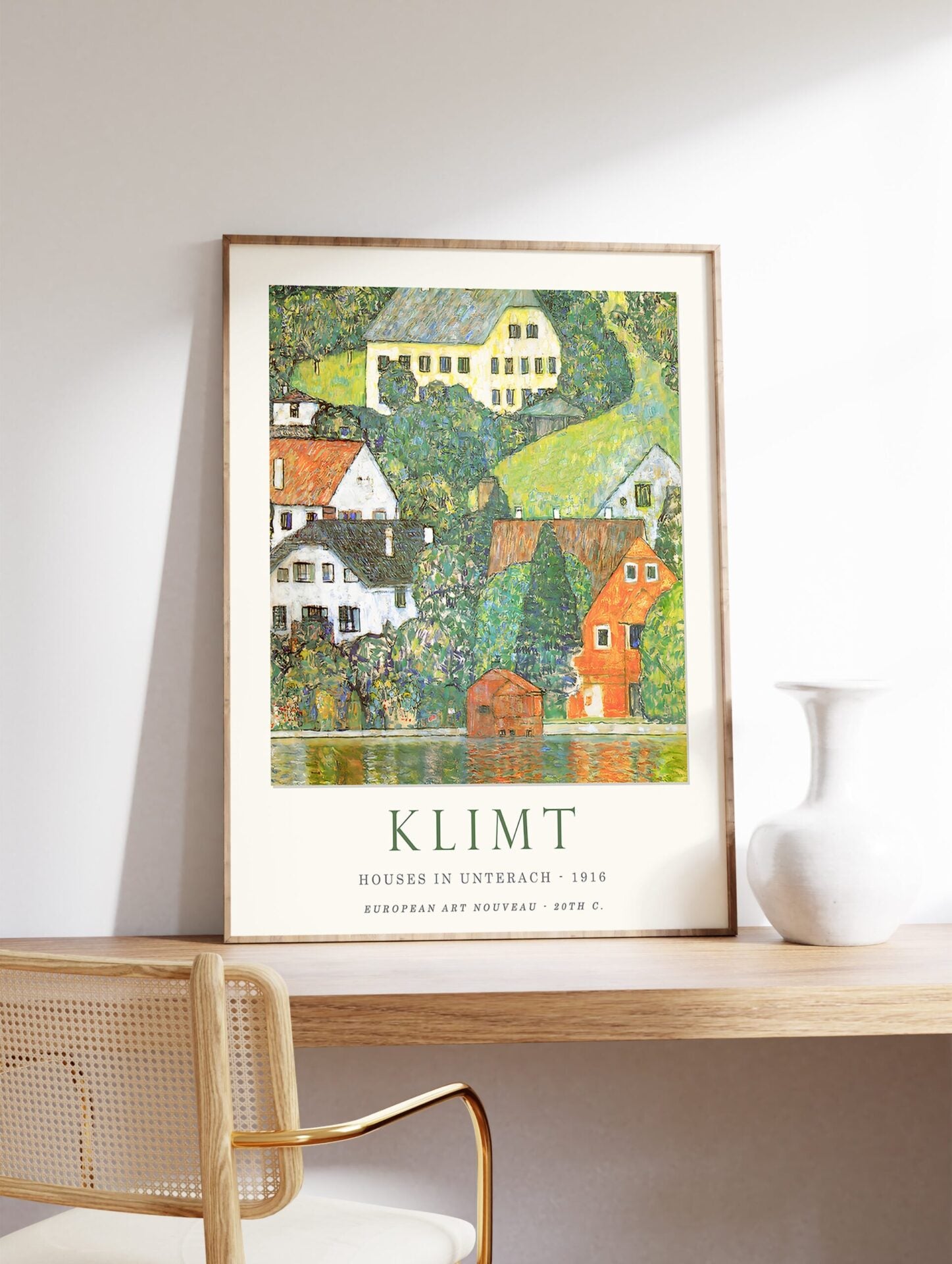 Houses In Unterach Poster by Gustav Klimt, Gustav Klimt Print