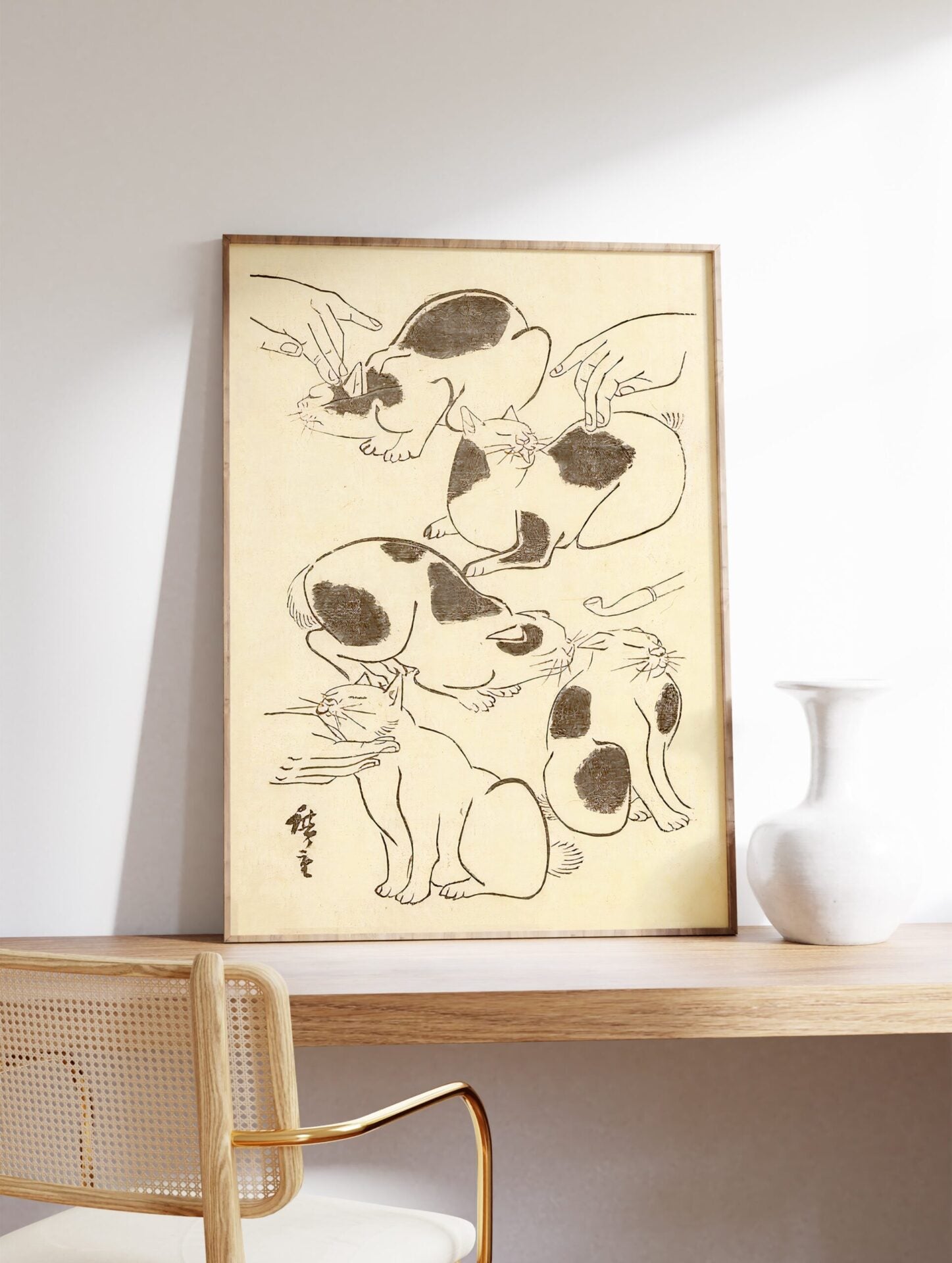 Japanese Cat Poster, Japanese Cat Print