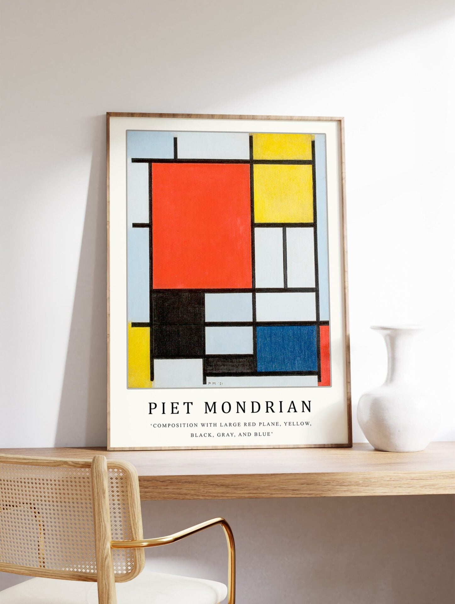 Composition II in Red, Blue, and Yellow Poster by Piet Mondrian, Piet Mondrian Print