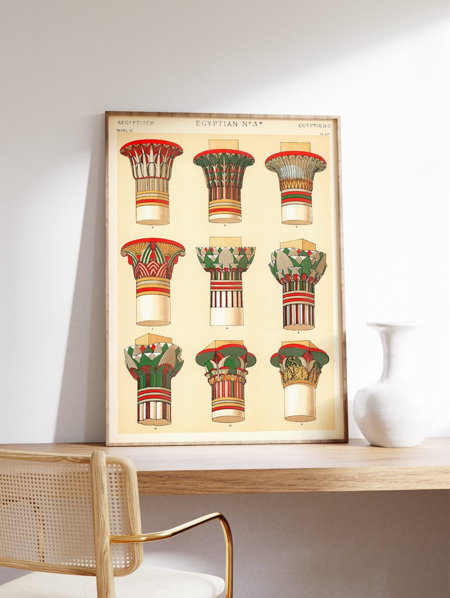 Egyptian Columns Poster, Classic Egyptian Print