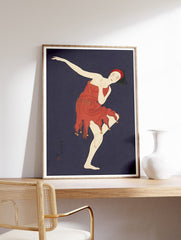 Dancing Poster by Kobayakawa Kiyoshi, Japanese Dancing Print