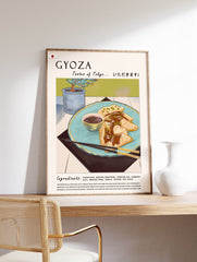 Gyoza Dumplings Food Poster, Japanese Food Print