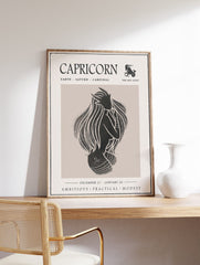 Capricorn Poster, Zodiac Star Sign Print