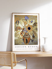 Etruscan Vase With Flowers Poster by Odilon Redon, Odilon Redon Print