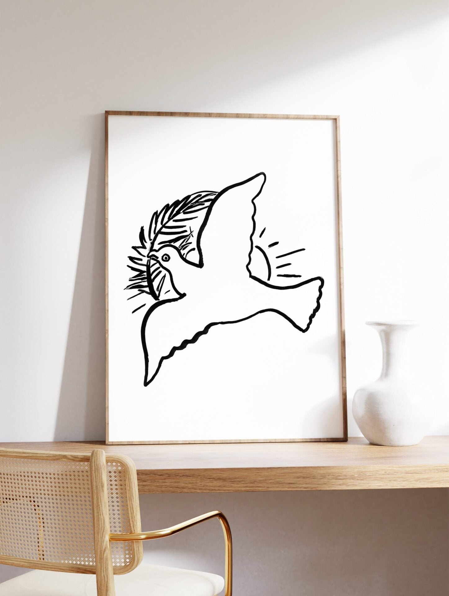 Dove Poster, Minimalist Animal Print