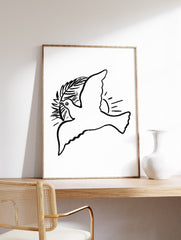 Dove Poster, Minimalist Animal Print