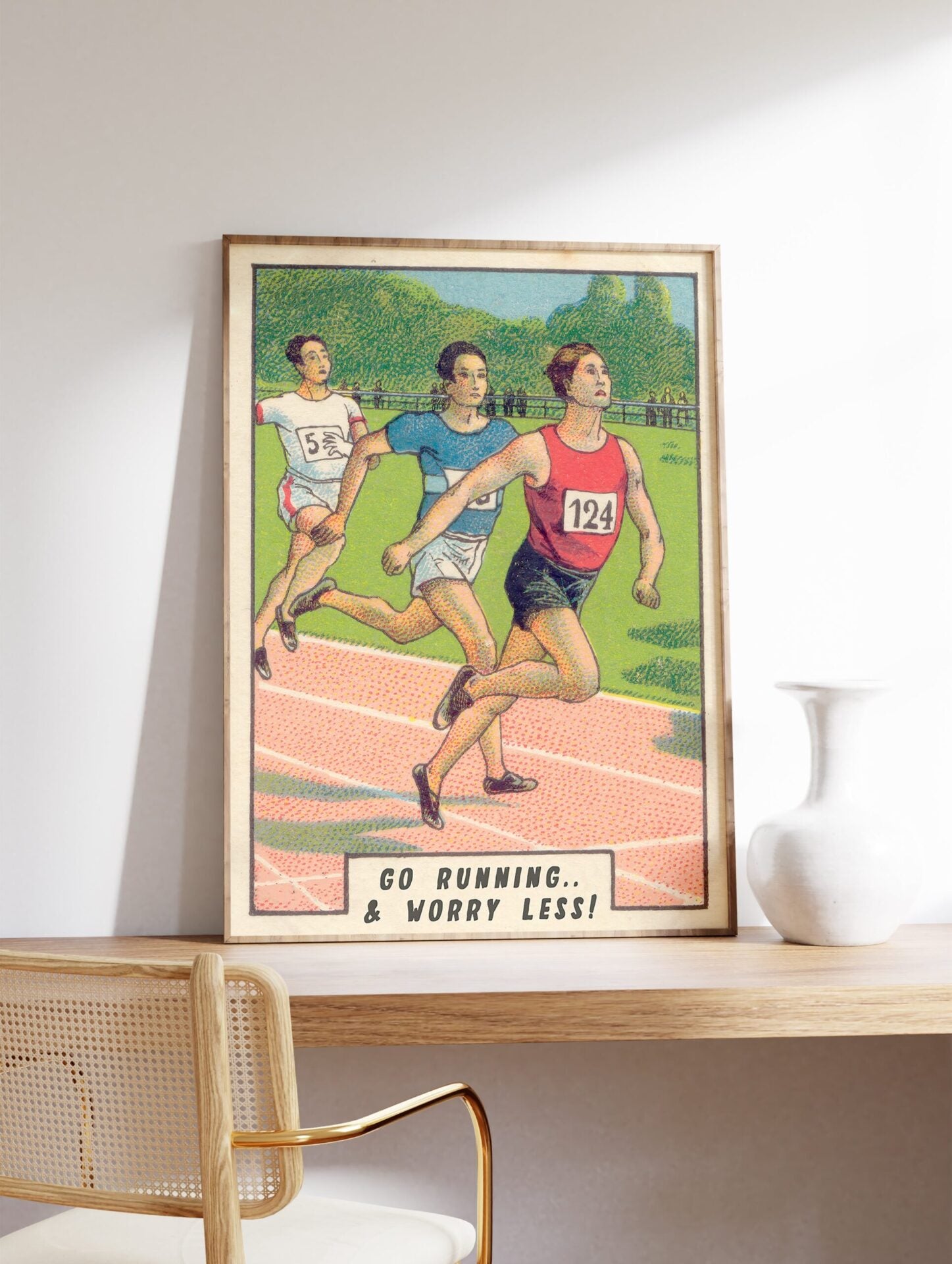 Vintage Running Poster, Running Print