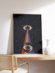 Psychedelic Eyes Poster, Psychedelic Rainbow Eyes Print