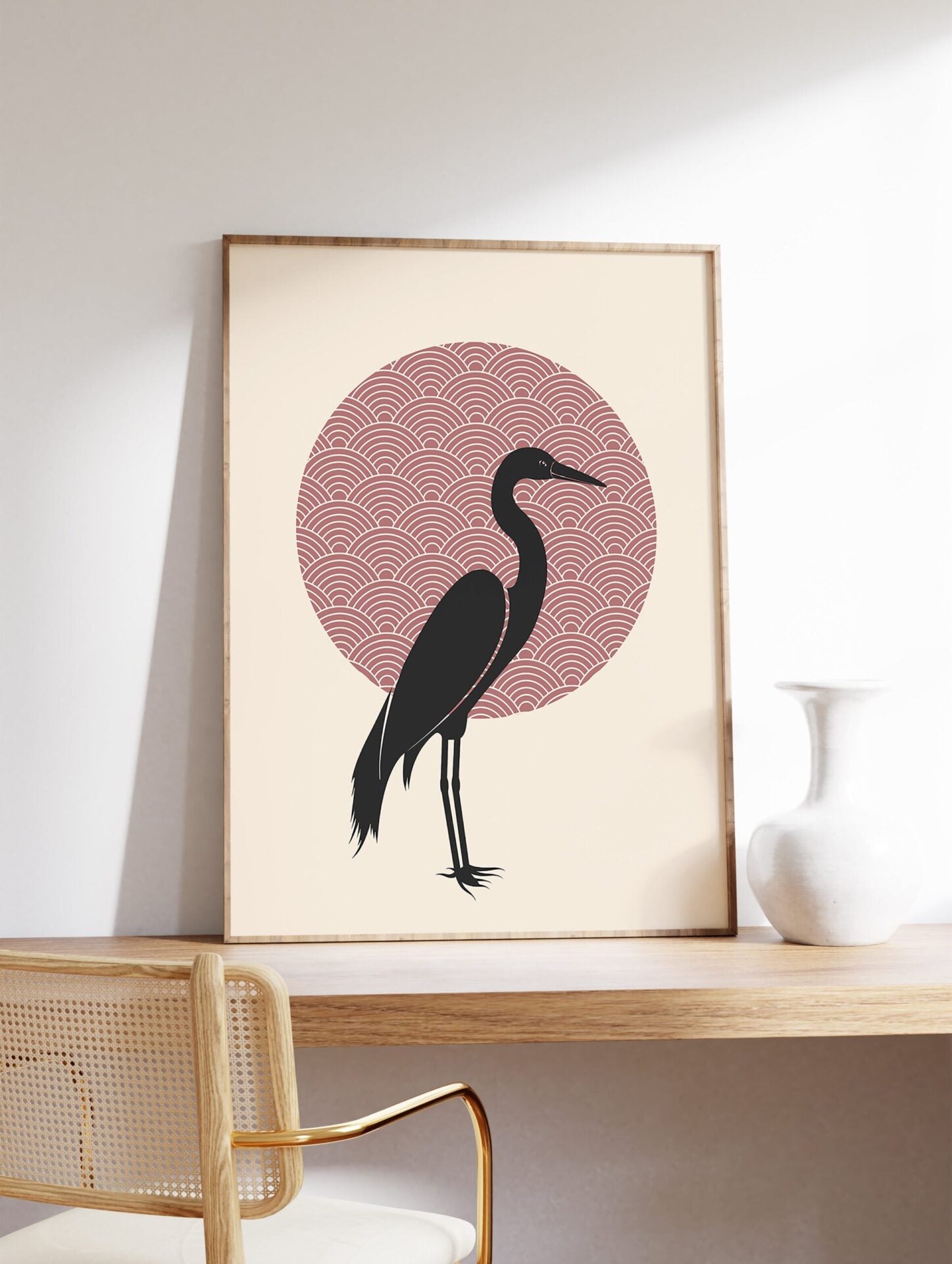 Japanese Crane Poster, Japanese Animal Print