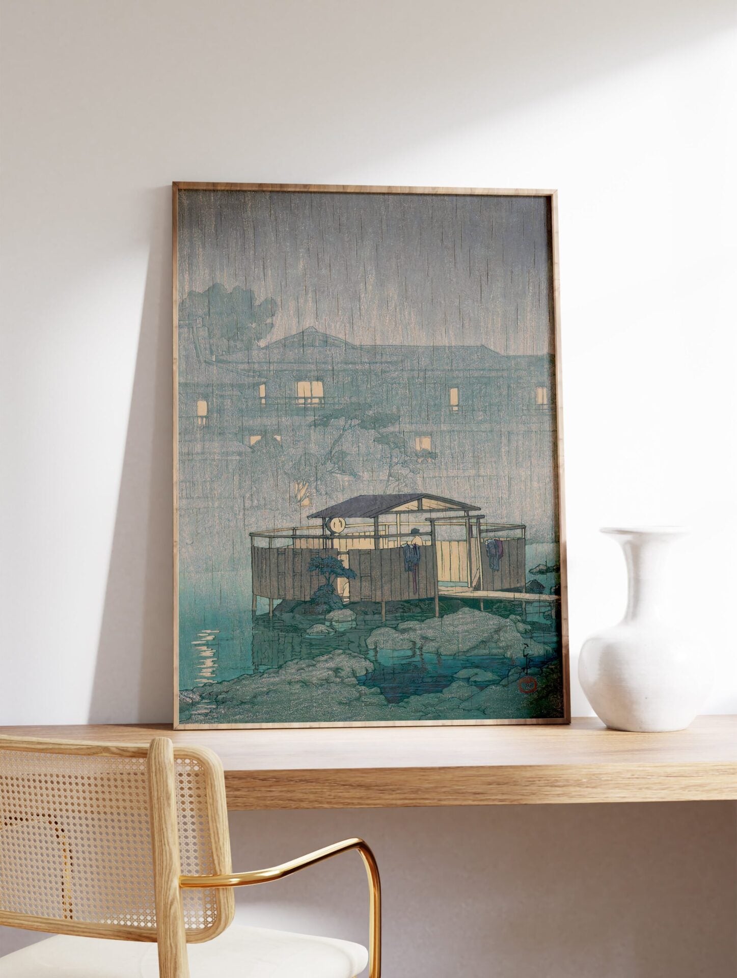 Shuzenji in Rain Poster by Kawase Hasui, Kawase Hasui Print