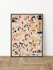 Utagawa Kuniyoshi Cats Poster, Japanese Cat Print