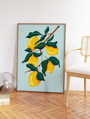 Lemons Poster, Fruit Print